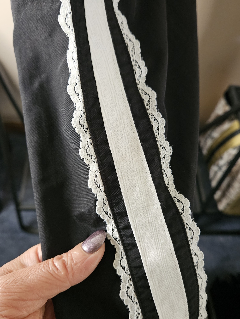 No Boundaries Track Pants With Lacey Side Stripe - Picture 3 of 4